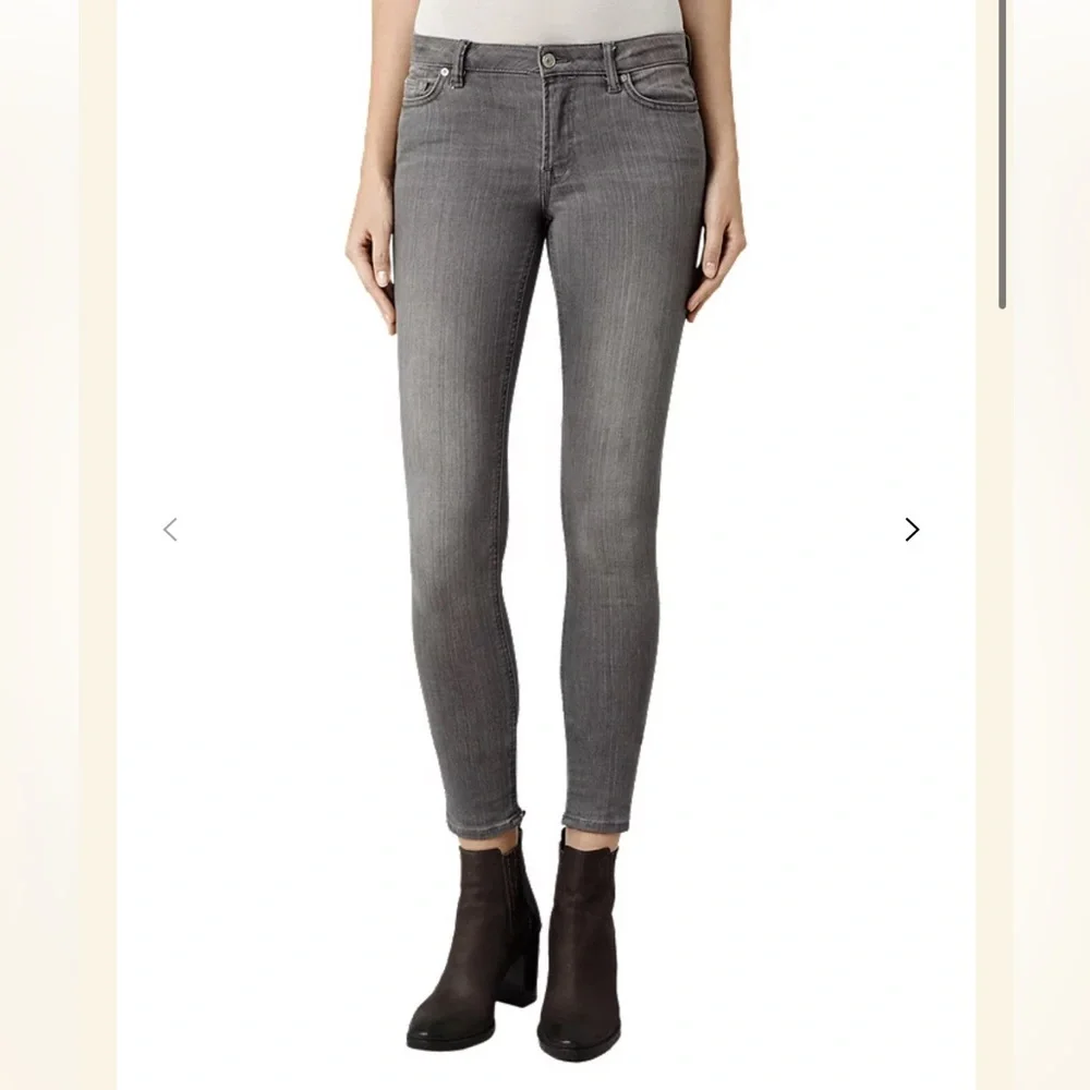 ALL SAINTS Mast Washed Grey Skinny Jeans Denim Size 28